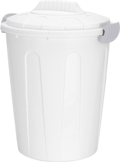Abfalleimer mit Deckel weiss 3ass 40L