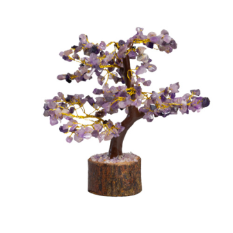 Halbedelstein Baum 24cm violet INDIEN