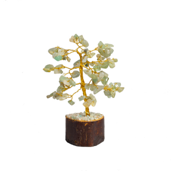 Halbedelstein Baum 15cm gr&#252;n INDIEN