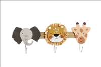 Kinder Kleiderhaken Tiere mit 3 Haken 43x16x4.5cm