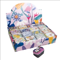 Dose Metall Blumen 5.5x3.5x2.3cm ass im Display