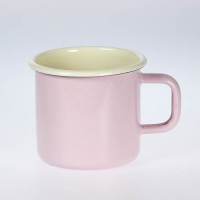 Emaille rosa uni Becher 8cm