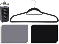 Kleiderb&amp;#252;gelset 10 Stk mit Samtauflage schwarz grau 45x24x5cm 2ass im Display