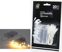 Lichterkette 20 LED batteriebetrieben warmweiss 10cm Abstand 50cm in Klarsichtbox