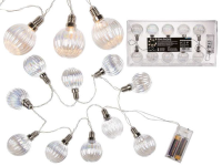 Lichterkette Glas 10 LED warmweiss 5cm 1.2m f&amp;#252;r 2 AA Batterien in PVC-Box (Aktion,Preis alt:6.35CHF)