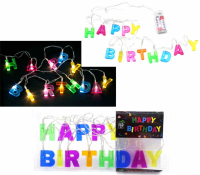 Lichterkette Happy Birthday Kunststoff 13 LED PVC-Pack 2 AA