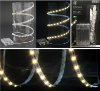 Lichtband 60 LED warmweiss zuschneidbar selbstklebend 1m ohne 3xAA