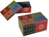 Box Holz mit buntem orientalischen Dekor handgearbeitet 17x11,5cm