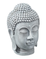 Buddha Kopf grau Polyresin H&amp;#246;he 19cm