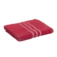 Handtuch Baumwolle rot mit weisser Borde 50x100cm