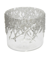 Windlicht Eiszapfen Glas 10x10x10cm