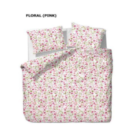 Bettgarnitur Blumen rosa 200x210cm + 65x65cm (2) 60% Cotton 40% Polyester