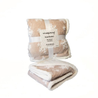Decke Schneeflocken beige/weiss 110x150cm 100% Polyester (Aktion, Preis alt: 10.95CHF)