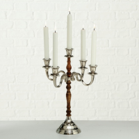 Kerzenleuchter f&amp;#252;r 5 Kerzen 36cm Holz Metall