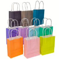 Geschenktaschen 10er Set 15x12x5.5cm farbig ass 110g/m2 Kraftpapier