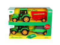 Fahrzeug Traktor mit Anh&amp;#228;nger 2er Set 8x22x10.5cm