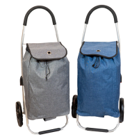 Einkaufswagen m. Aluminiumgestelle 100x45x36cm 47L max 40kg uni grau, stahlblau ass