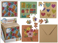 Grusskarten mit Briefumschlag Geburtstag Puzzle 20tlg 4 Design ass 24 Stck im Display