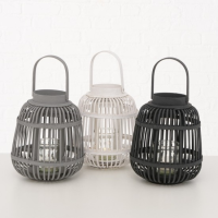 Windlicht 3ass 24cm Bambus
