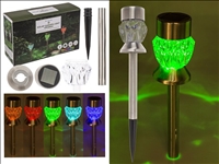 Licht Outdoor Gartenstecker 3er Set LED 3 farbig Solarzelle 37x5.5x5.5cm