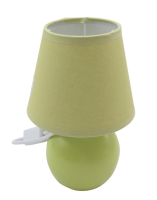 Lampe mit Schirm und Keramikfuss apfelgr&amp;#252;n 10x10x9.5cm
