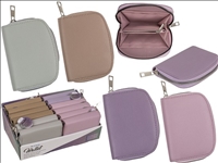 Portemonnaie Pastell mit Reissverschluss 4ass 12x9cm 12Stk im Display Kunstleder