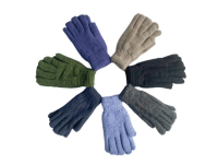 Damen Handschuhe warm gestrickt dunkel mit Fleece innen ass.