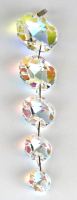 Kristallglas 5er Kette 14-30mm Kleeblattschliff farbig