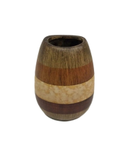 Vase Holzoptik gestreift in Erdt&amp;#246;nen klassisch Keramik 23x16x12cm