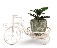 Pflanzenst&amp;#228;nder Fahrrad weiss 56x30x32cm Metall
