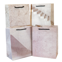 Geschenktasche 23x18cm Stein-Betonmotiv 4ass