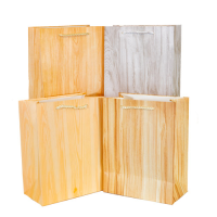 Geschenktasche 23x18cm Holz Design 4ass