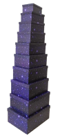 Geschenkboxen Sternenhimmel 10er Set 19x13x7.5cm bis 37.5x29x16cm