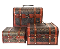 Truhen 3er Set 30x27x20 + 24x22x14 + 19x16x10cm Holz