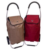 Einkaufswagen m. Aluminiumgestelle 100x45x36cm 47L max 40kg uni bordeaux, brown 2ass