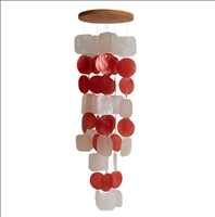 Windspiel mit Capizmuschel rot weiss 65cm