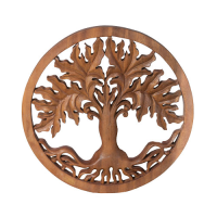 Wand Relief Baum des Lebens 30cm Suarholz dunkel