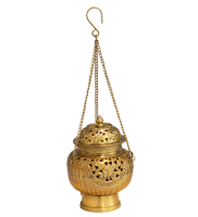 R R&amp;#228;uchergef&amp;#228;ss Dragnar zum schwenken Messing 14cm INDIEN