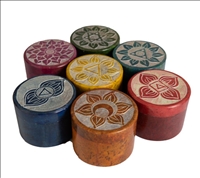 Dose rund Speckstein Chakramotive 5x5x4cm 7ass INDIEN