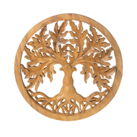 Wand Relief Baum des Lebens 30cm Suarholz hell