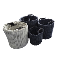 Korb 3er Set 2 Farben ass D28-40cm H27-37cm Kunststoff