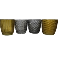 Windlicht 4er Set 7.5cm Glas lackiert