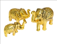 Elefanten 3erSet R&amp;#228;ucherst&amp;#228;bchenhalter 8x6x3.5cm 6.5x4x3cm 5x3.2x2cm Messing INDIEN