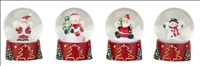 Schneekugel Weihnachten Nikolaus und Schneemann ass 8.5x6.5cm