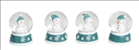 Schneekugel Weihnachten Schneemann weiss/t&amp;#252;rkis 6.2x4.5cm