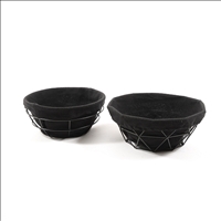 Korb rund mit Stoff 24x10cm Metall