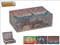 Dose mit Deckel Speckstein 10x15x4.5cm 3ass
