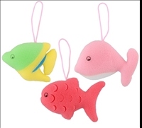Badeschwamm Fisch 3ass 10x15x4cm