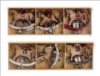 Baumschmuck Schaukelpferd 6ass 6er Set 7.5x8cm Holz