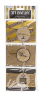 Geschenkumschlag f&amp;#252;r Geld 3er Set Merry Christmas gold/braun 11x8x1cm